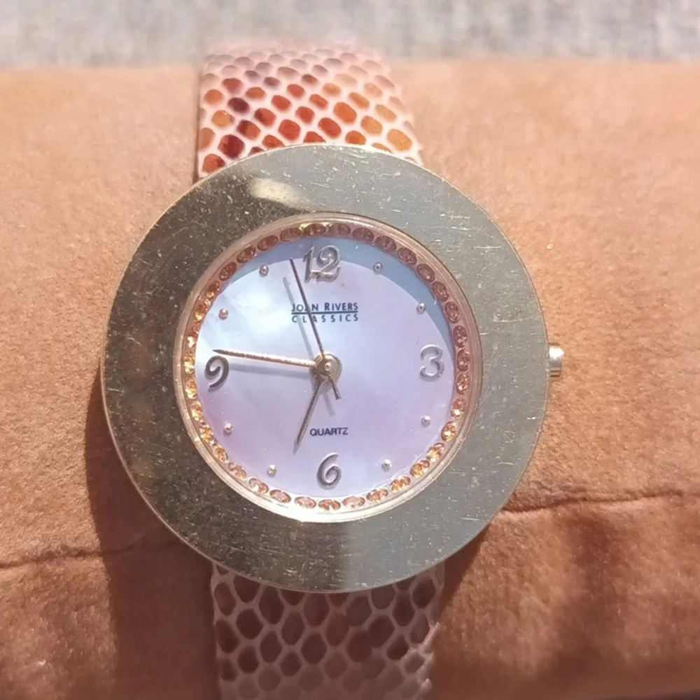 Joan Rivers Classic faux snake skin leather band round women's watch